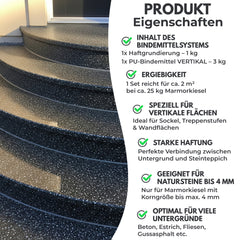 PU Binder for Stone Vertical Carpet Wall Stairs Base Marble Pebbles W738 1-9Kg