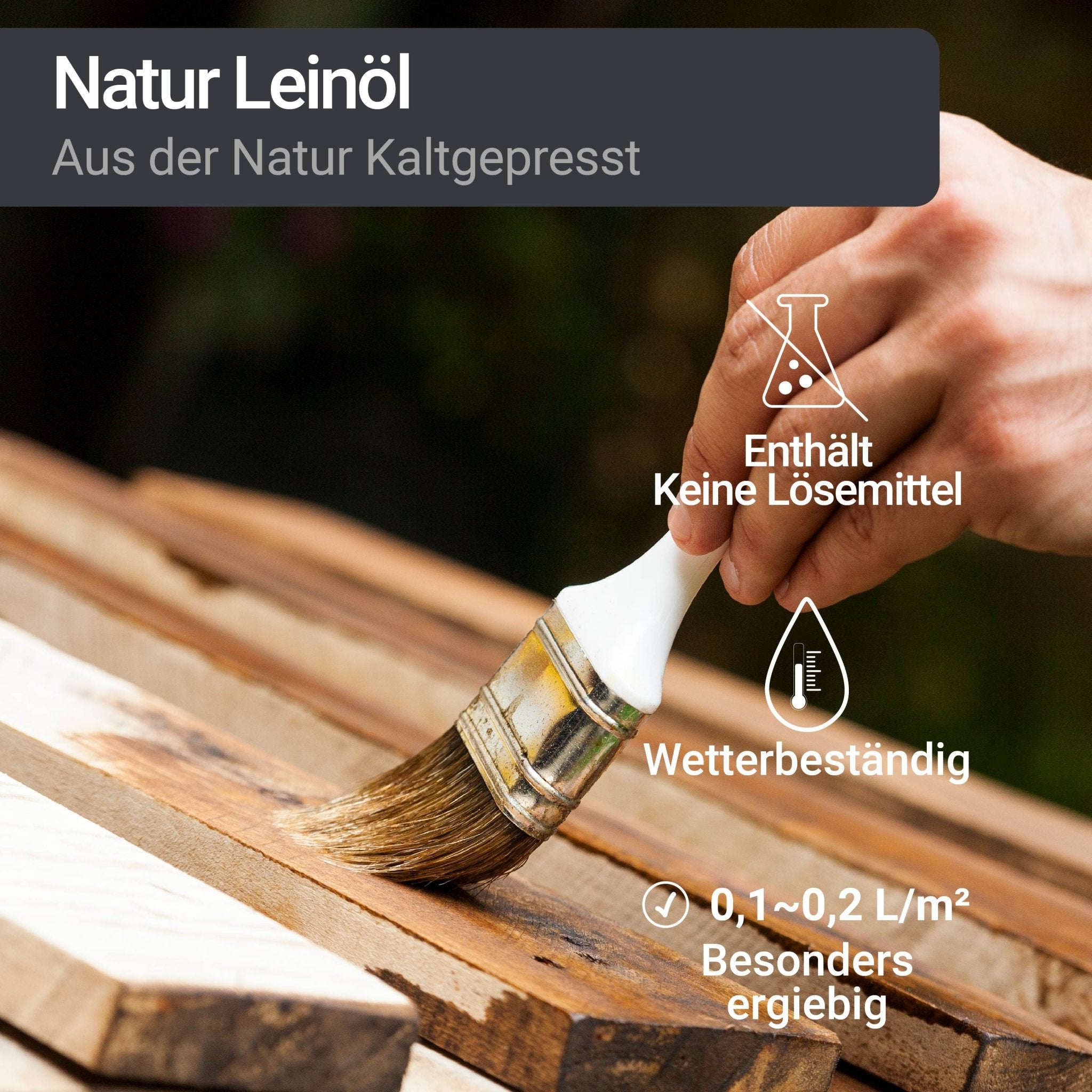 Aceite de linaza natural para protección y cuidado de la madera W200 1-10L