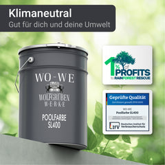 Pintura para Piscinas Piletas Piletas Estanques Protección | SL400 WO-WE | 1-20L
