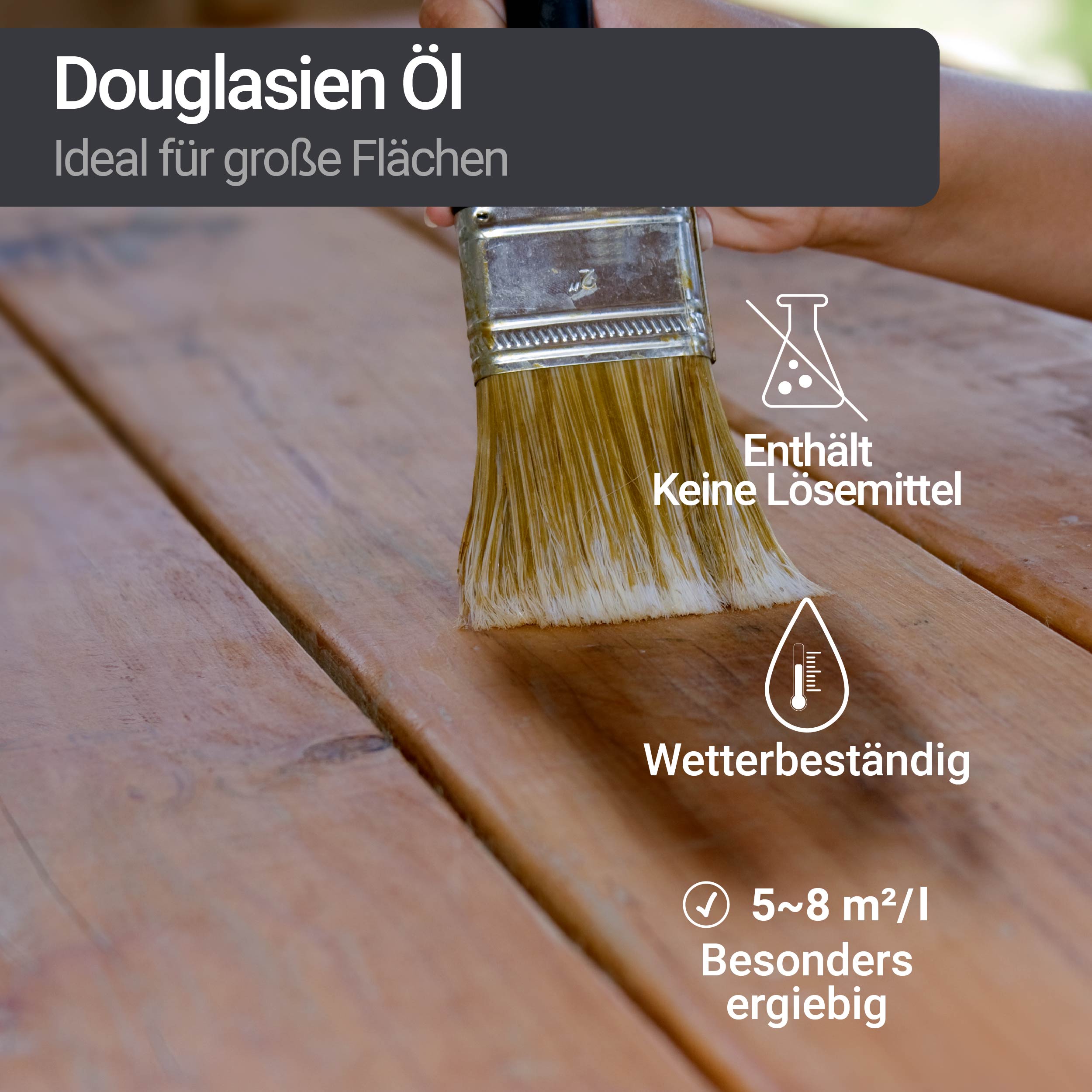 Aceite de Abeto Douglas natural protección antiagrisado de madera exterior 1-10L W291